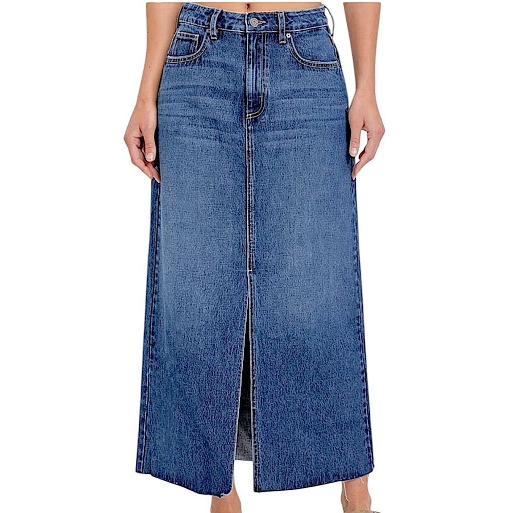 [PEYTON] MEDIUM WASH MIDI SKIRT SIZE M NWT